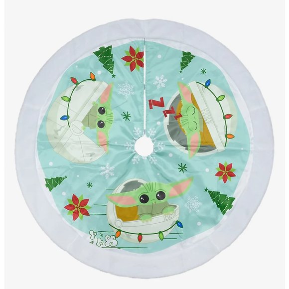 Disney Other - Star Wars The Mandalorian The Child Grogu 48" Round Christmas Tree Skirt NEW